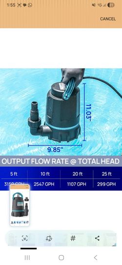 Aquastrong Sump Pump 1/2 HP Submersible Water Pump