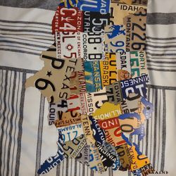 US Map With License Plates For States 