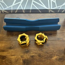 Barbell Pad and Olympic Barbell Weight Clamps Clips