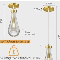 Raindrop Pendant Lights - Set Of 3. Brand New.