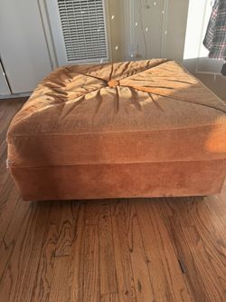Vintage 1970 4/20 Orange Ottoman