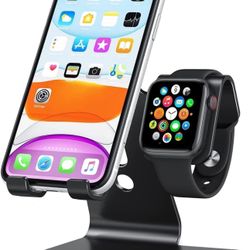 Stand for Apple Watch - 2 in 1 Universal Desktop Stand Holder (Not Include Charger) for All iPhone 16 15 14 13 12 and Apple Watch Series 9/8/SE2/7/6/S