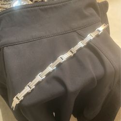 Mens Silver Metal Bacelet