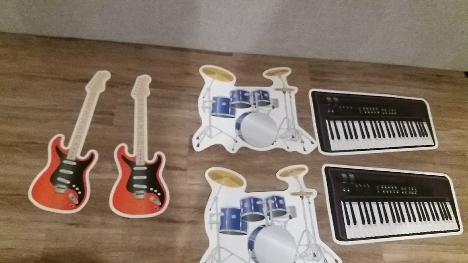 Music instruments cardboard decor
