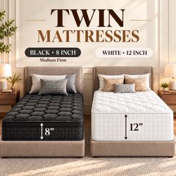 Twin Mattress, 8 Inch 12 inch Firm Foam Rolled Mattress for Modern Home & Small Apartment..
