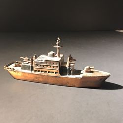 Vtg Miniature Copper Battleship