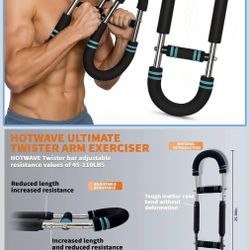 Twister Arm Exerciser,40-110lb Adjustable Chest Workout Equipment, Forearm Triceps Chest Enhanced Exercise Strengthener,Portable Detachable Upper Body