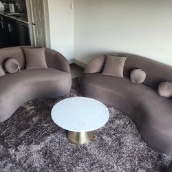 Olivia brown Sofa & Loveseat Set 
