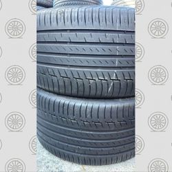315 30 22 Set of 4 Used Continental Premier Tires With 80% Tread Remaining