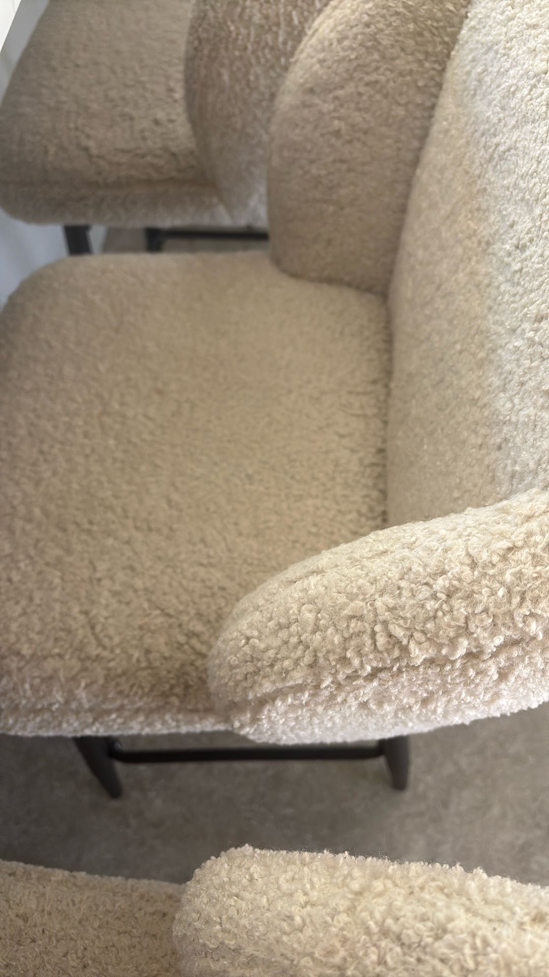 ‏ Bouclé Bar Stools – Set of 4 – $200