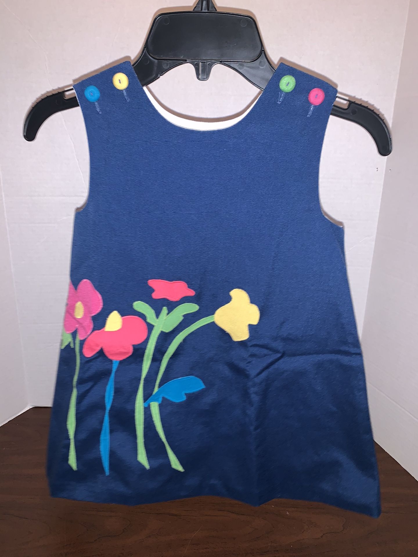 Chocolate Soup Navy Floral Easter Spring Dress Little Girl Toddler Size 4