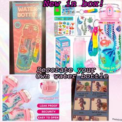 New in box $12 decorate your own water bottle kit