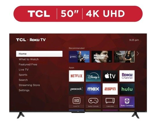TCL 50” Class S4 (50S451) 4K UHD HDR Smart TV with Roku TV Price Is Final**