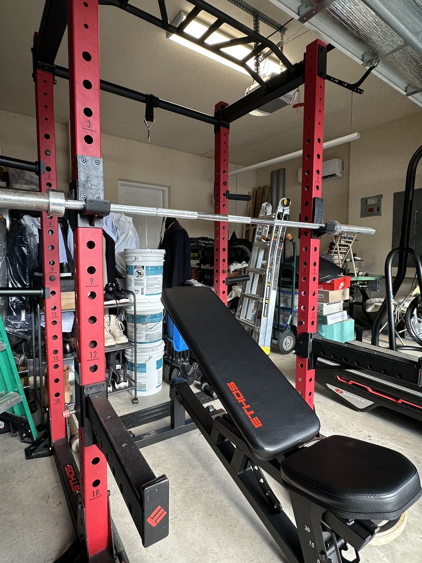 ETHOS POWER RACK & ETHOS UTILITY BENCH + BONUS OLYMPIC BAR
