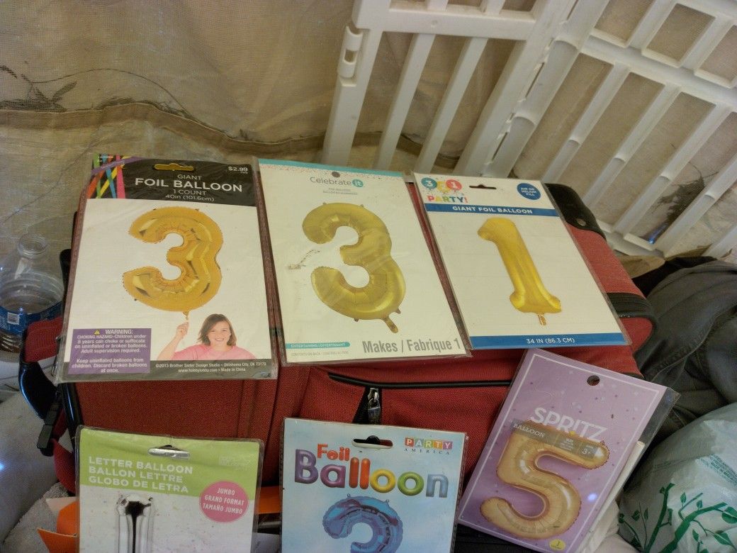 Giant Foil Number Helium Balloons
