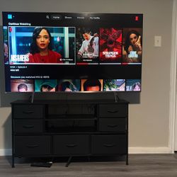 Samsung 65” 4K Smart TV + TV Stand – Works Great