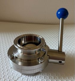 2" Sanitary Butterfly Valve Stainless Steel 304 Clamp OD 64mm Silicone