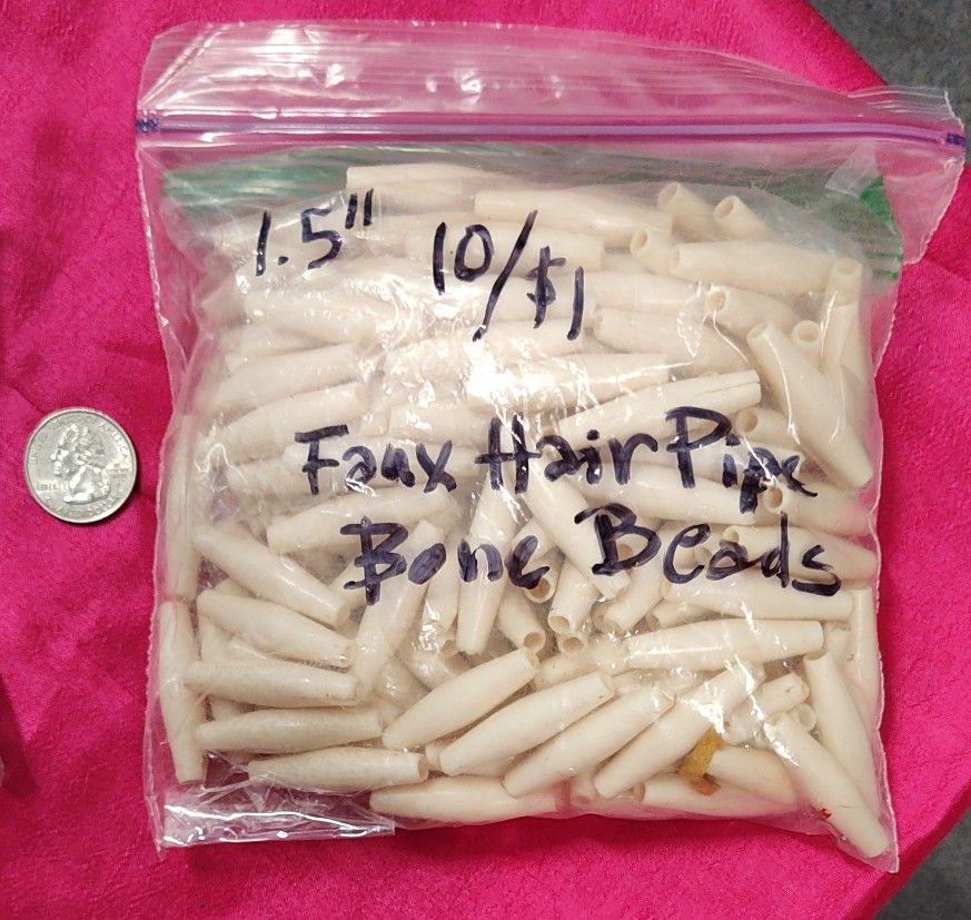 Faux Bone Hair Pipe Beads For Crafts 1 In And One And A Half Inch Sizes Available