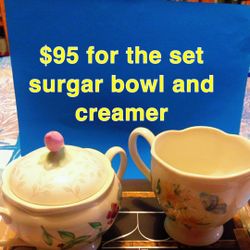Meadow sugar bowl and creamer