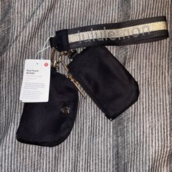 Black And Gold Lululemon Keychain Bag