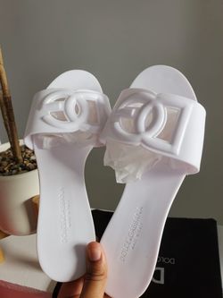 Dolce & Gabbana White Jelly Slide Sandals