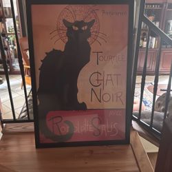 Framed Poster Black Cat