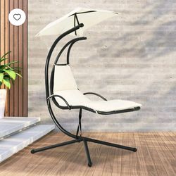 Hanging Hammock Chaise Lounge Chair with Canopy
