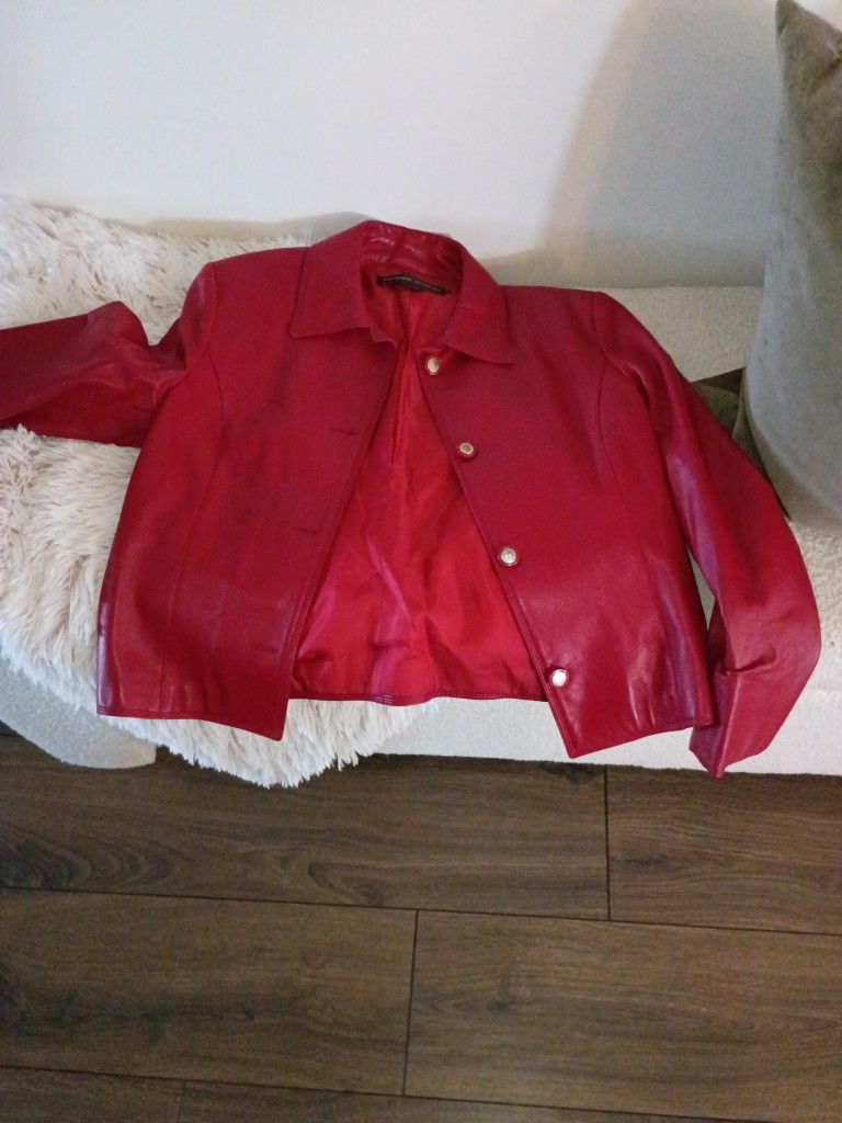 Italian Leather Red Jacket