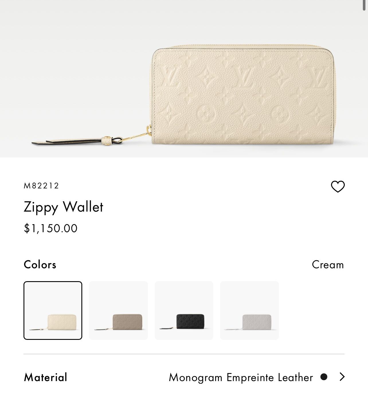 Louis Vuitton Monogram Empreinte Leather Zippy Wallet