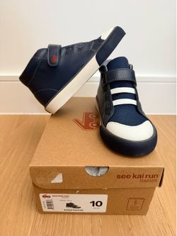 New in box, See Kai Run Drew Sneakers, Navy Blue, 10 T