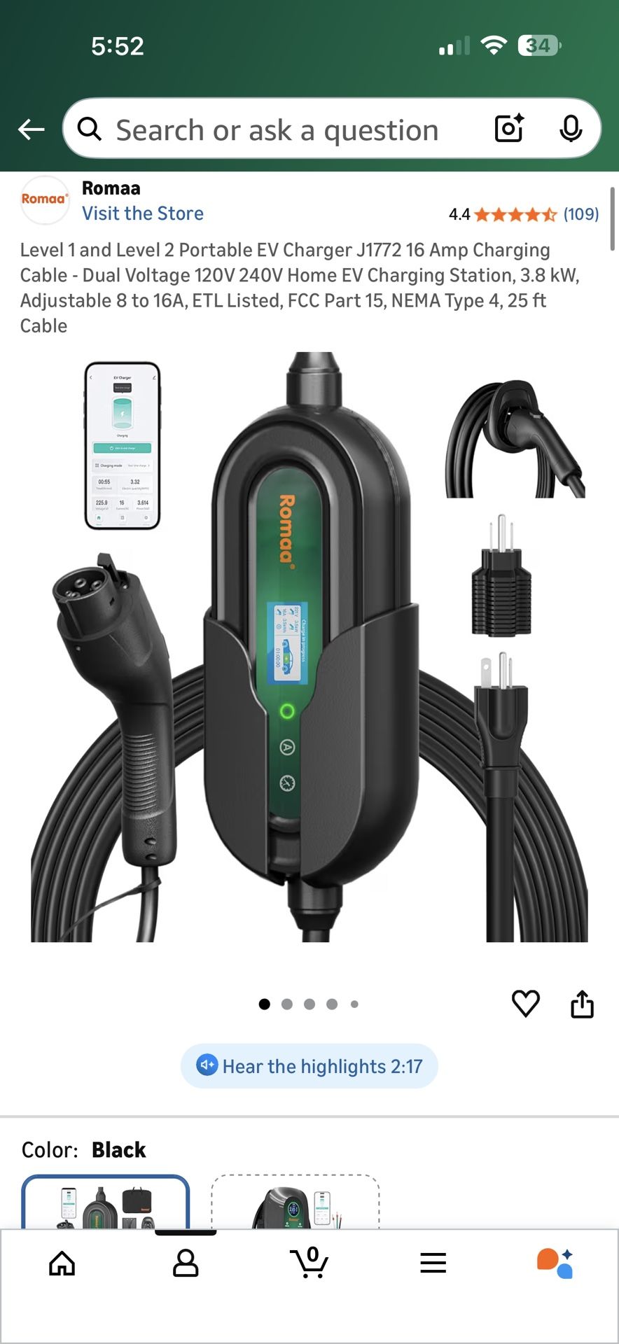 Roma Level 1 Or 2 Charger With Adapters