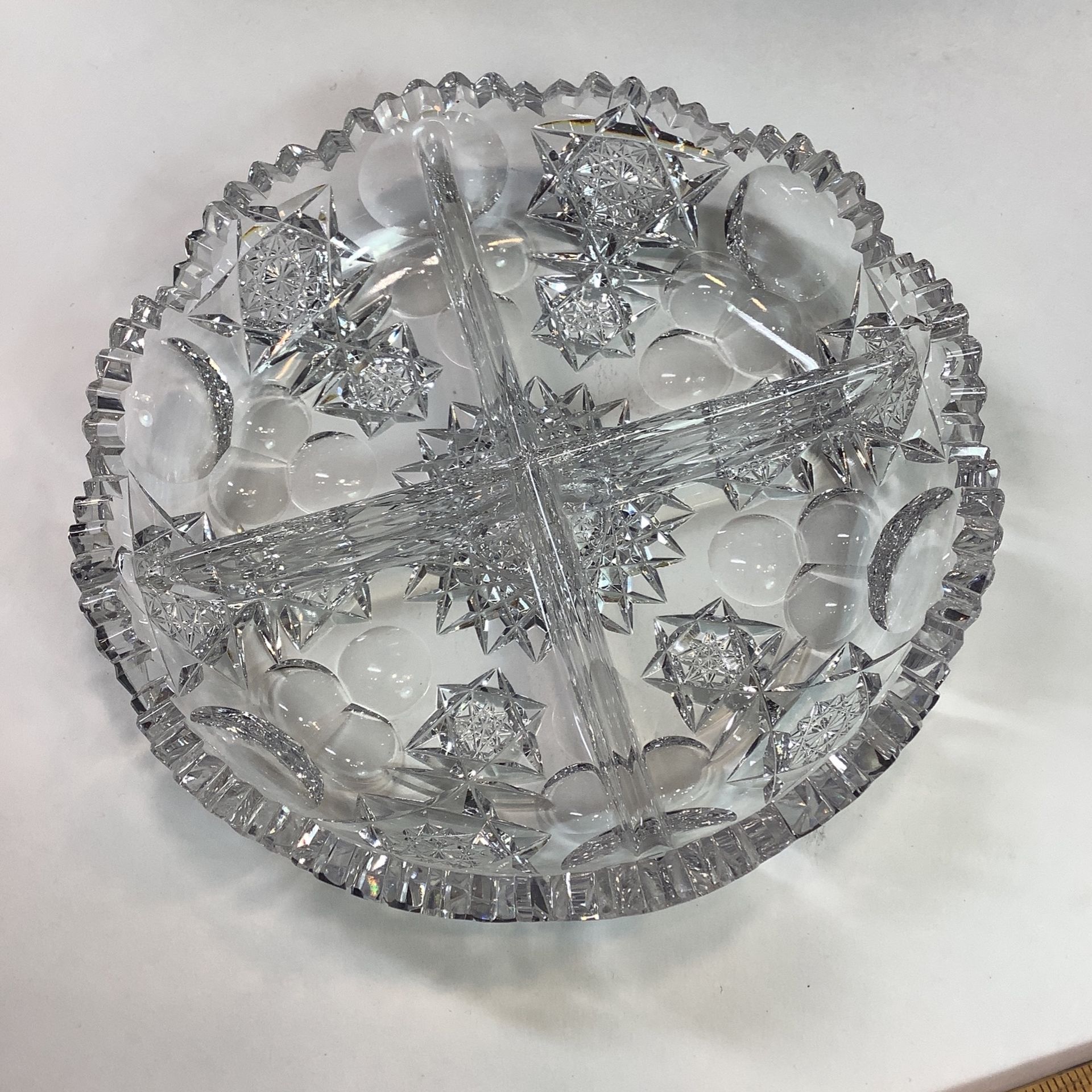 ABP Cut Glass 4 Section Dish