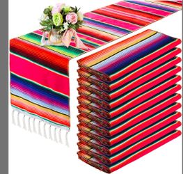 Colorful Striped Mexican Fiesta Table Runners Set