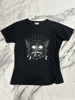 YSL Saint Laurent Paris Monster Printed Black Men’s T-Shirt – Size M