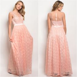 Blush Lace A-Line Dress