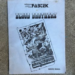 Blood Brother Fabtek Arcade Game Manual 