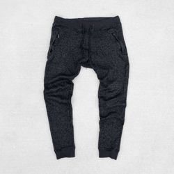 2015 American Stitch Black Melange Jogger Sweats [Medium]