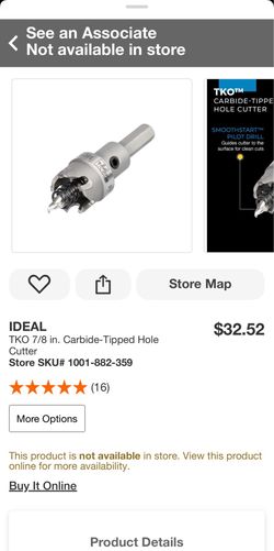 7/8 in. Carbide hole saw