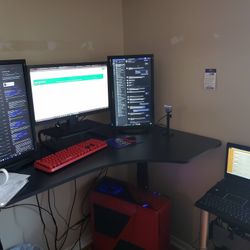 Custom Built Computer With 3 Monitors