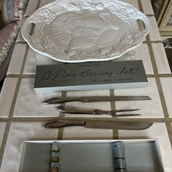 New Carving Set With Turkey Platter Free 