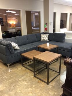 NEW! Contemporary Grey Microfiber Sectional with Pillows -$39 Down (NO CREDIT CHECK FINANCING)