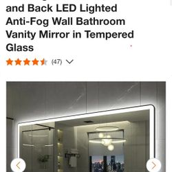 Apmir 60 in. W x 28 in. H Rectangular Framed Front and Back LED Lighted Anti-Fog Wall Bathroom Vanity Mirror in ”