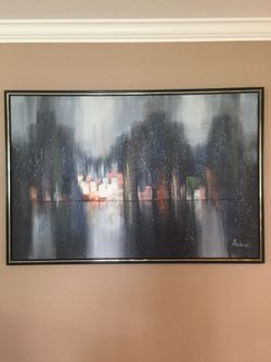 Citiscape Original Painting by Canadian Artist Measures 62” x 42”