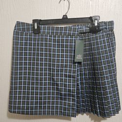 Wild Fable Pleated Plaid Mini Skirt NWT, Size XL