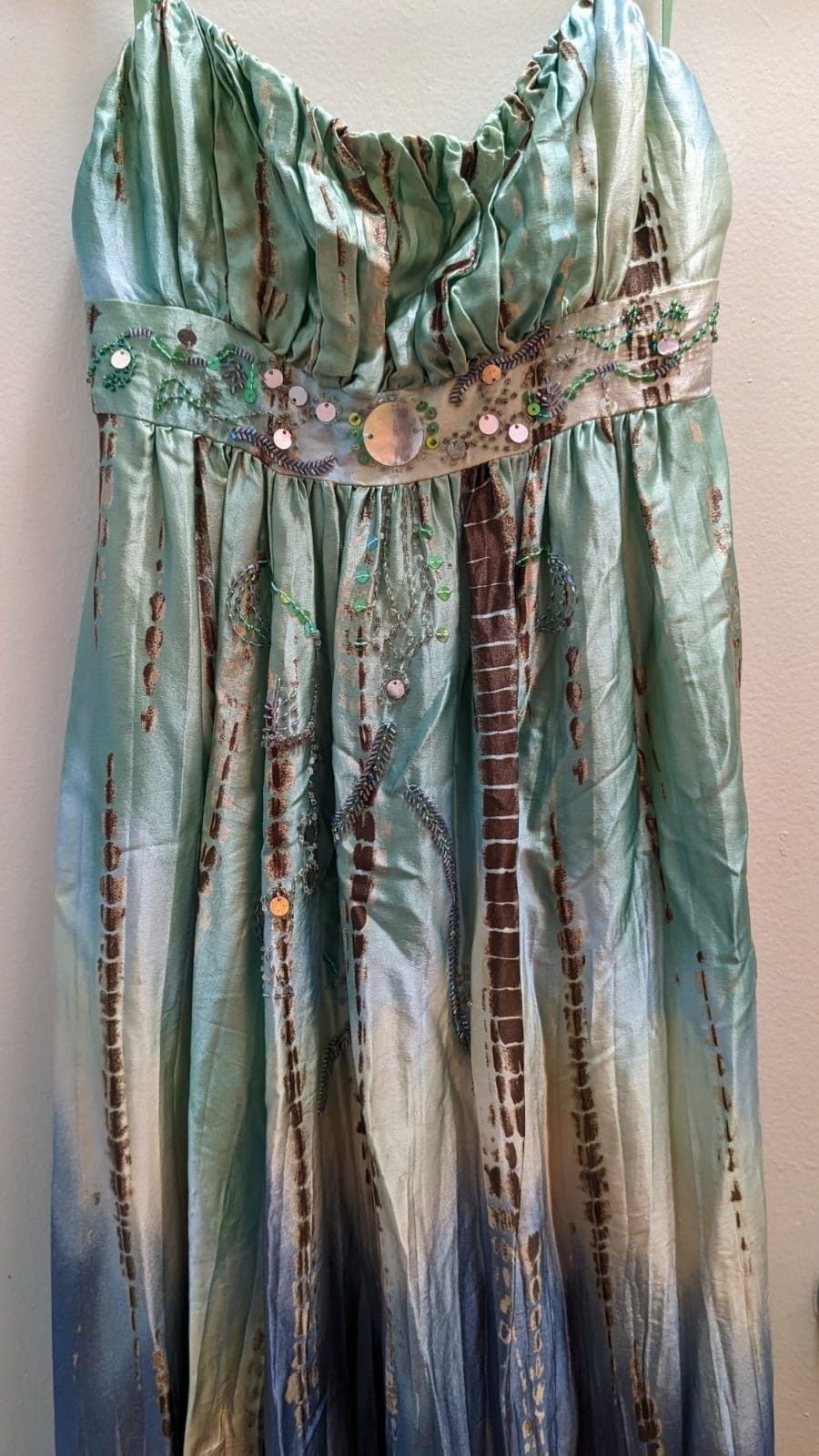 BCBGMaxAzria Silk Dress / Gown, Size XS, Tie-dye/ Multicolor