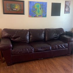 Leather Couch With Foldout Bed