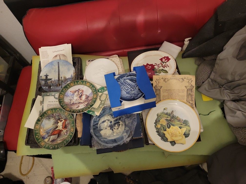collection of vintage 1980's plates on fine english bone china