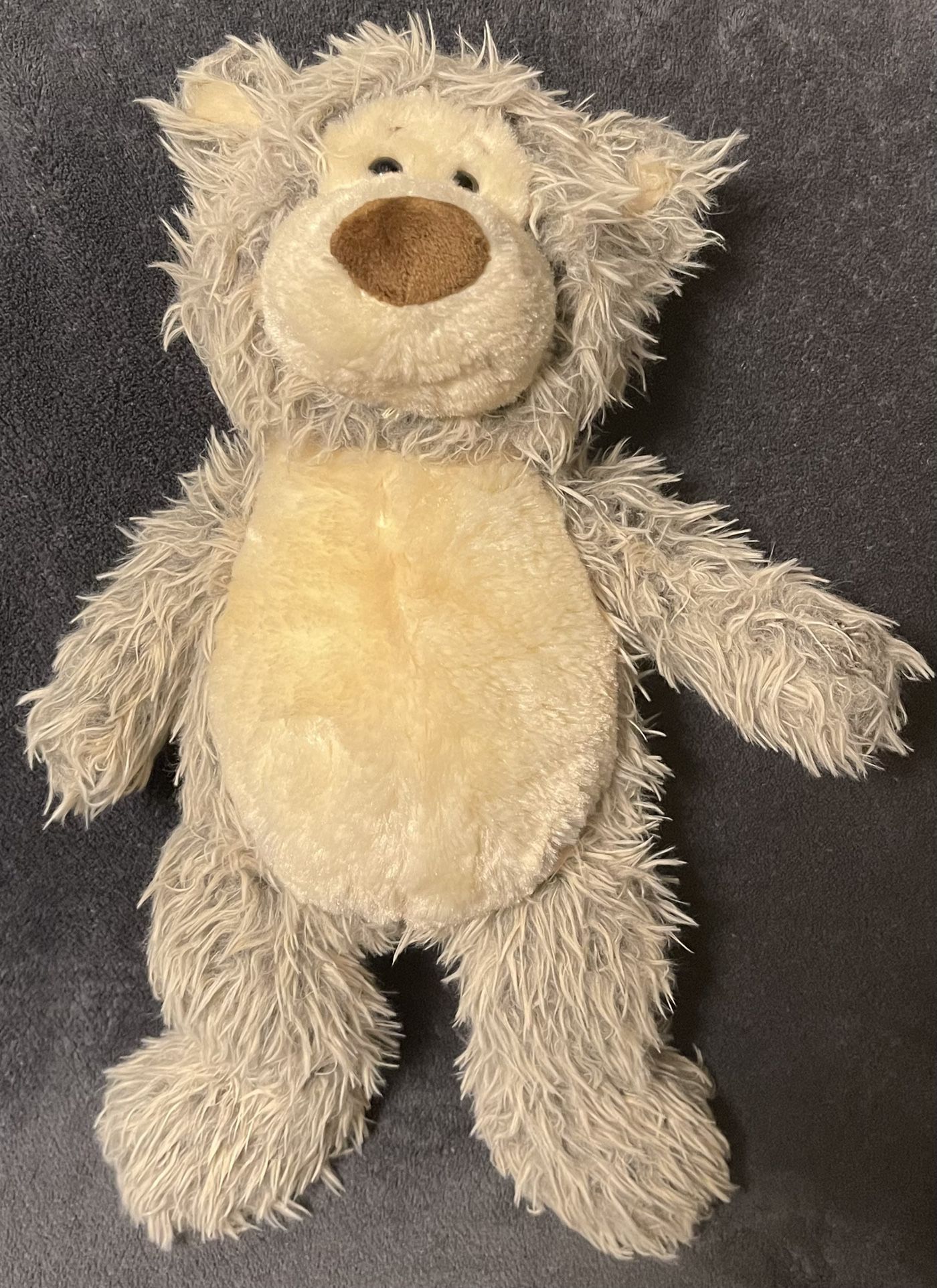 GUND Alfie Gray and Tan Fuzzy Bear Plush (contact info removed). 