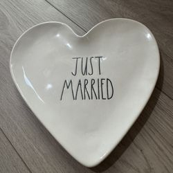 Rae Dunn Ceramic JUST MARRIED Decorative Tray