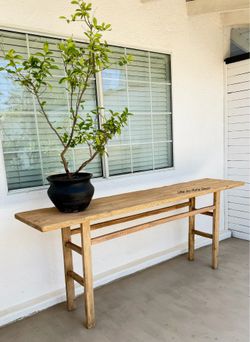 Earthy Natural Element Large Console Table/Buffet Table